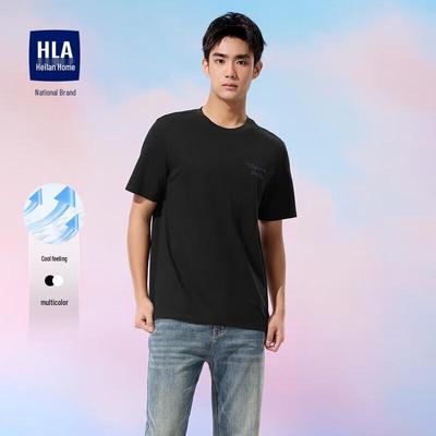 HLA Men's Round Neck Printed Cool-Feel Short Sleeve T-Shirt