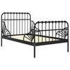 Estrutura de Cama Extensível Metal Preto 80 x 130 200 cm