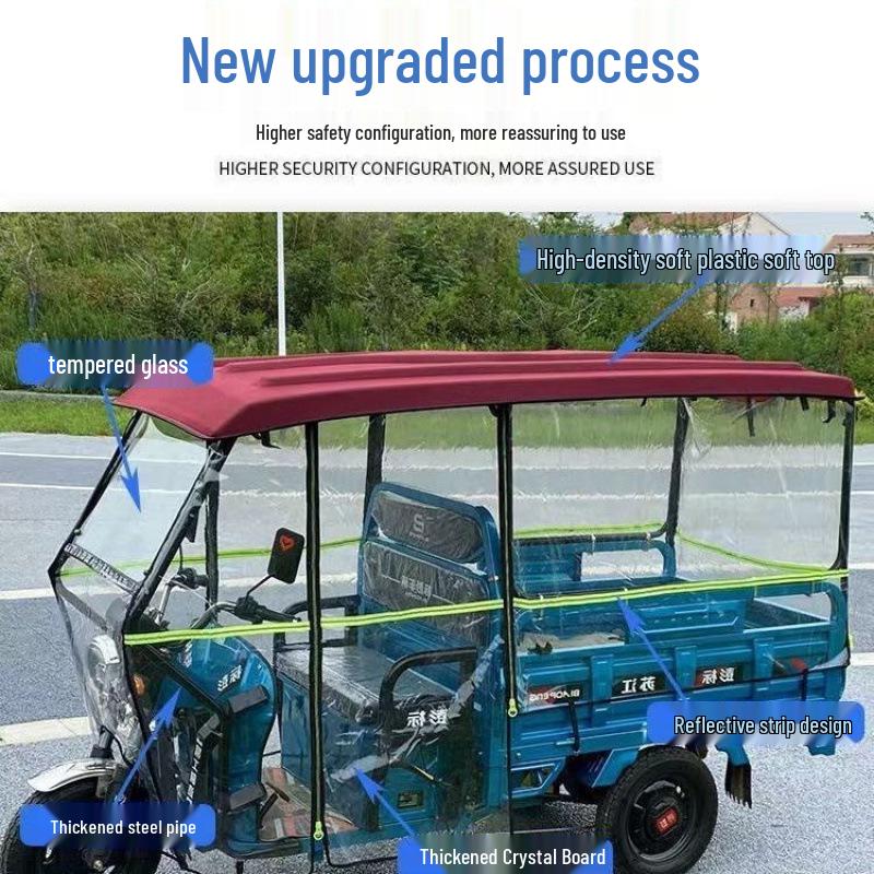

Водонепроникний та вітрозахисний закритий електричний триколісний навіс - Триколісний сонцезахисний козирок із захистом від холоду Default