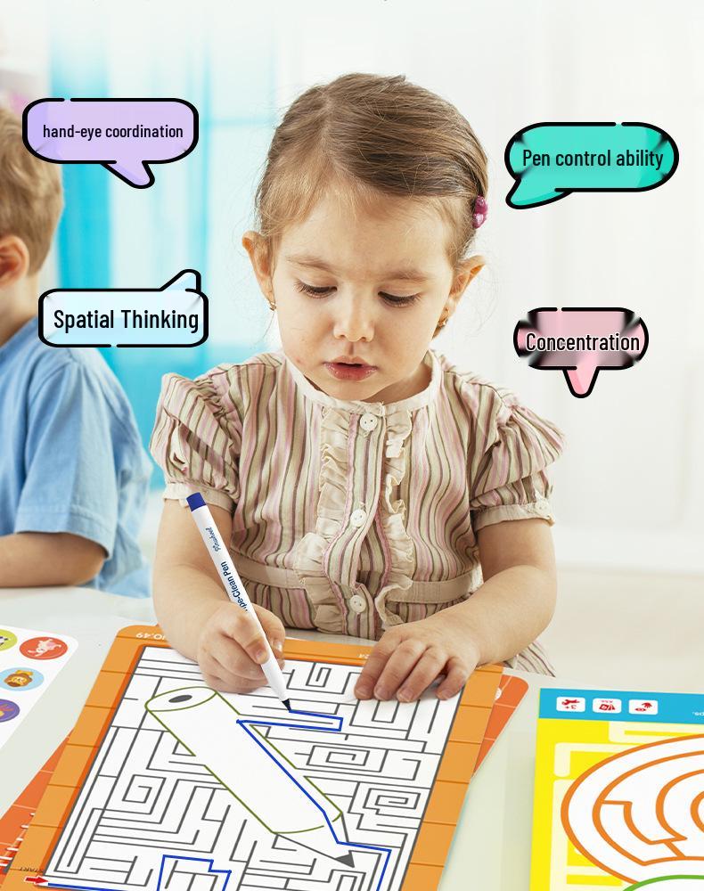 Pinwheel Maze Training Book: Spot Differences & Pen Control Games for Kids