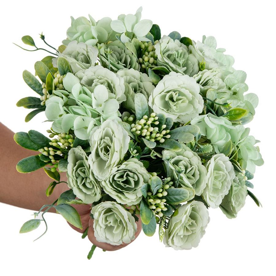 Artificial Flower Silk Rose Hydrangea Diy Festival Party Home Room Outdoor Vase Garden Wall Decor Wedding Wreath Bridal Bouquet