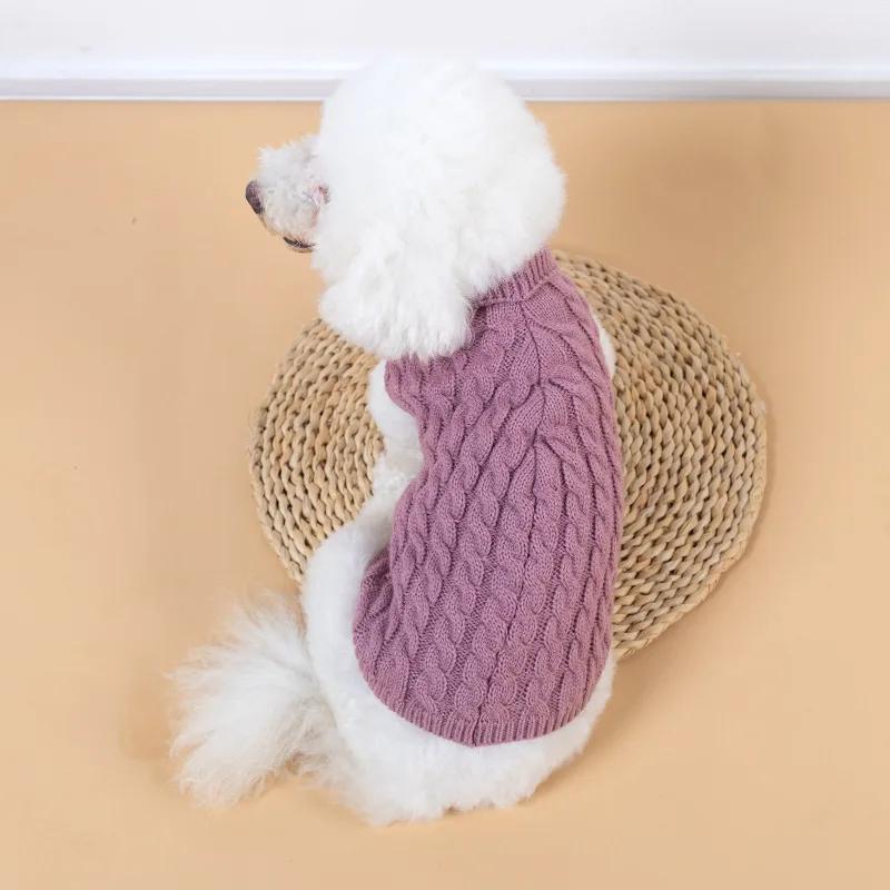 Winter Warm Knitted Dog Sweater Turtleneck Pet Vest Soft Coat for Small Medium Dogs Chihuahua Yorkie Teddy