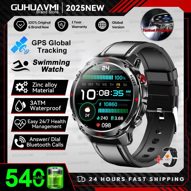New  Professional GPS Sports Smart Watch Men 1.46" AMOLED Screen 3ATM Compass Fitness Tracker Military Smartwatch