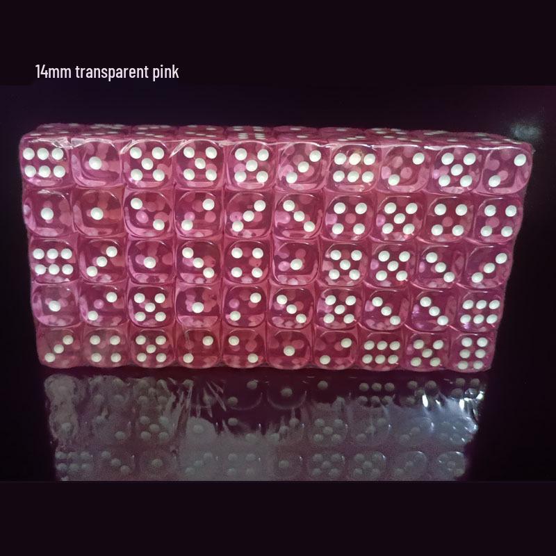 14MM Transparent Acrylic Colored Dice with Rounded Corners