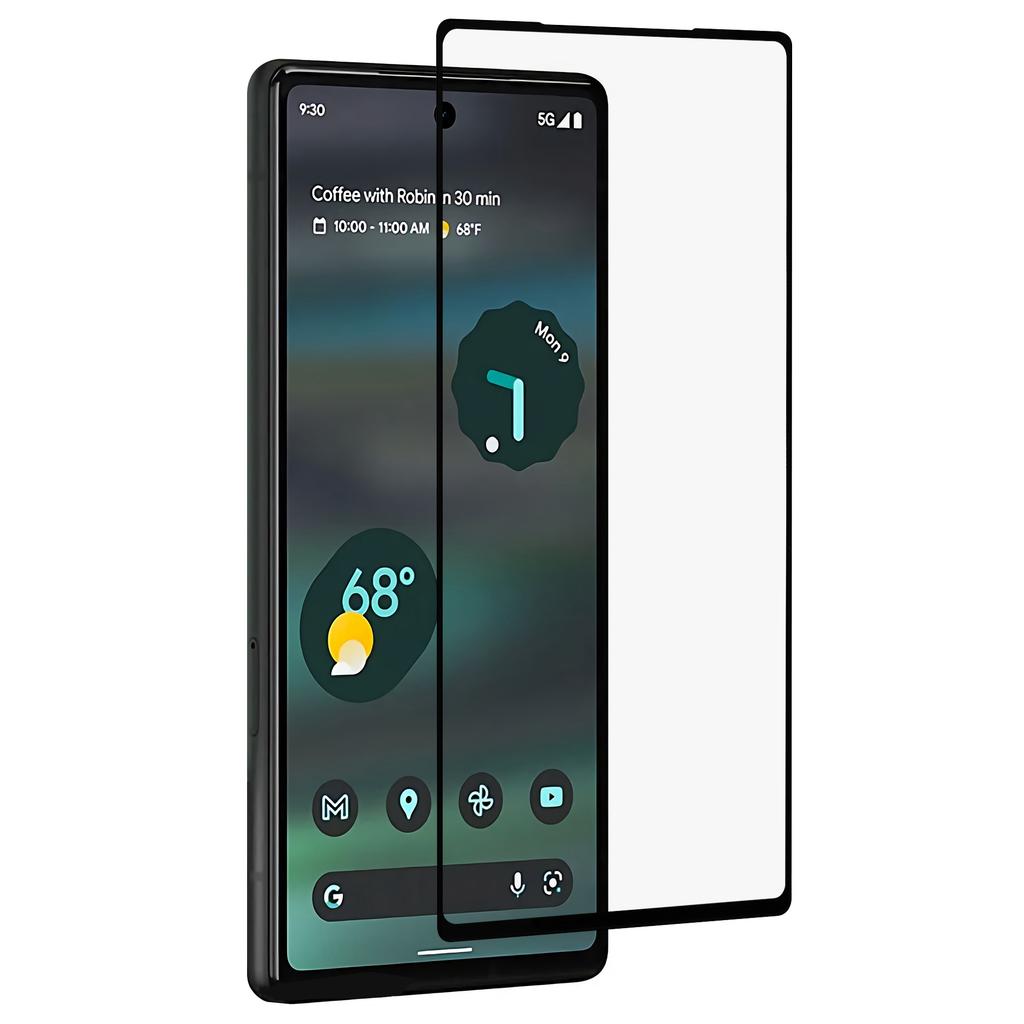 Für Google Pixel 6a Siebdruck Hoch Aluminium-Silizium Glas Verschleißschutz Vollklebend Vollständige Abdeckung HD Schutzfolie