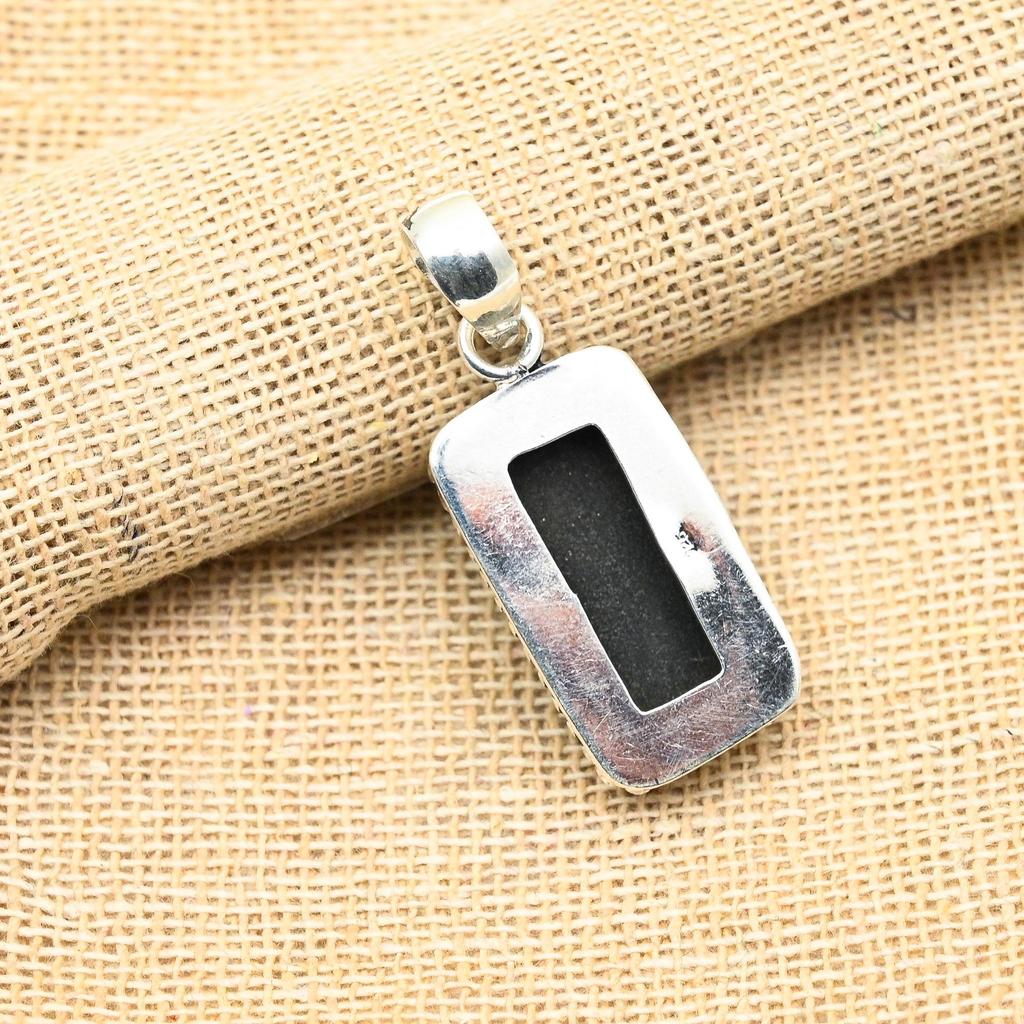 Black Spinel Gemstone Handmade 925 Solid Sterling Sliver Jewelry Pendant For Her