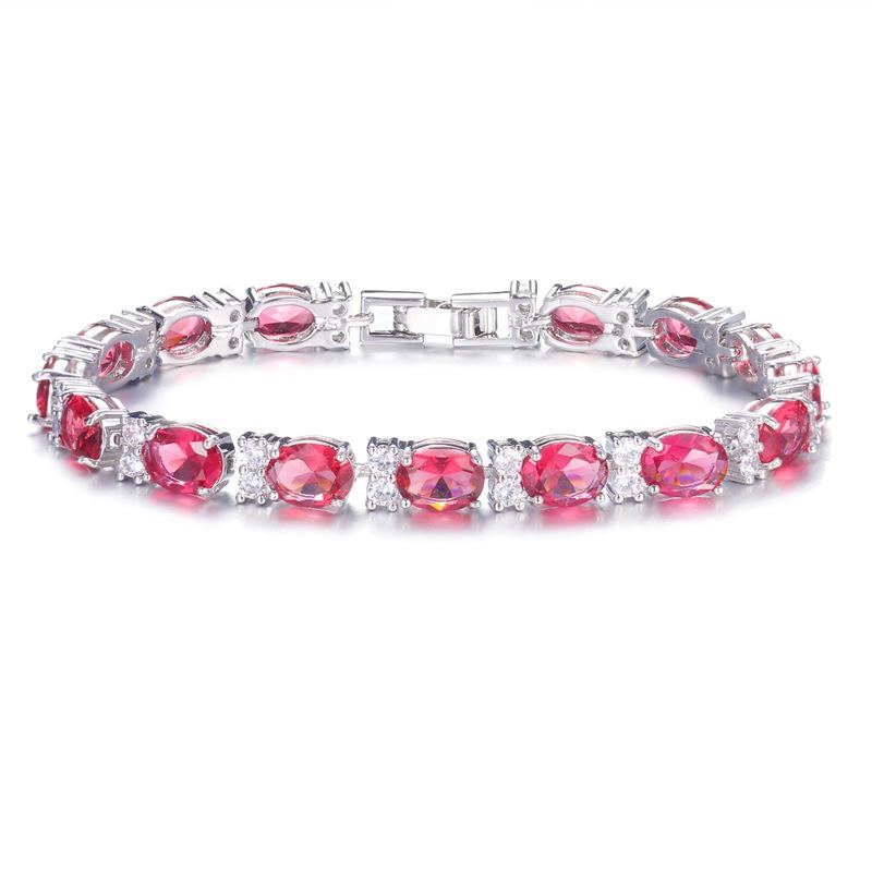 Oval Zirkon Armbånd Flerfarget Valgfritt Smykke, Enkel Morsbankett Gave