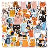 Boutique 50 Cartoon Cat Waterproof Stickers DIY Refrigerator Laptop Hand Account Computer Water Cup Suitcase Decoration