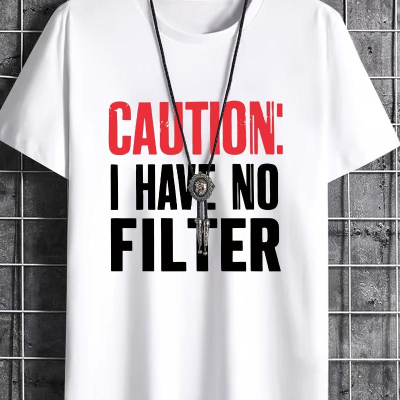 

Осторожно: Футболка «Я не фильтрую» Дышащая, прохладная, удобная в носке, повседневная XXL белый