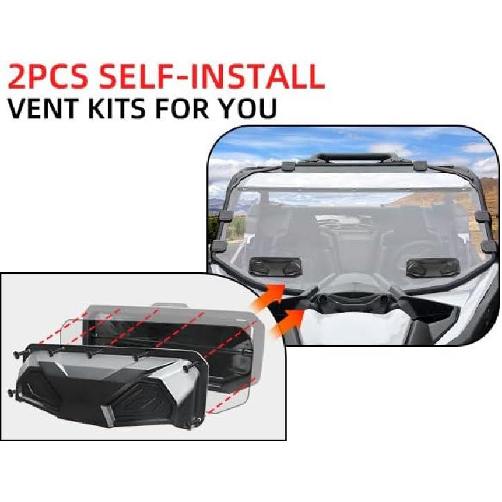 StarknightMT 2PCS UTV Windshield Vents UTV Roof Vents Compatible with Polaris RZR General Ranger, Maverick Commander, Pioneer, Teryx KRX Mule, For