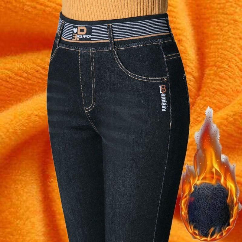 High Waisted Jeans for Women, Winter Straight Leg Stretch Oversized Loose Pants