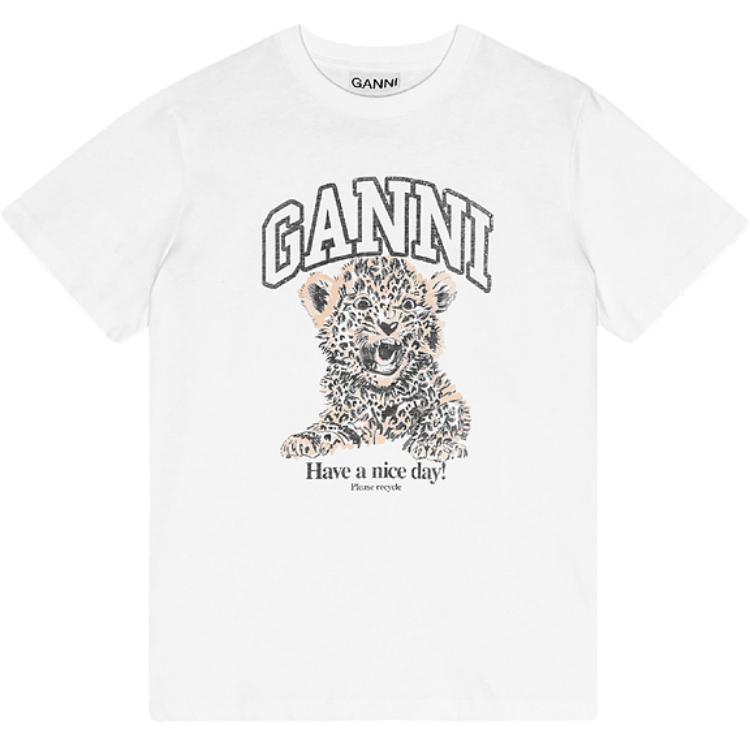 Ganni FW24 Leopardu apdrukas apaļas kakla