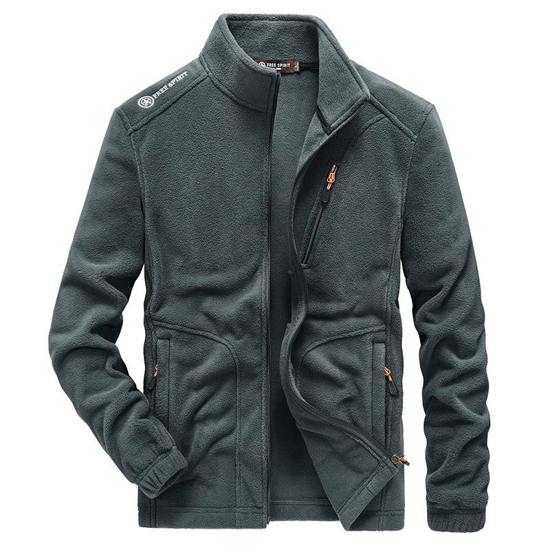Men's Double-Sided Polar Fleece Jacket: Warm Cardigan for Students, Outdoor Sports & Casual Wear