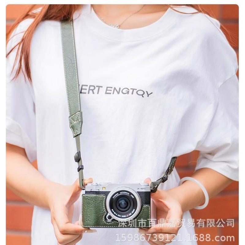 Fuji X-M5 Kamera Halbschale PU-Leder Schutzhülle Mit Tragegurt Reisefotografie