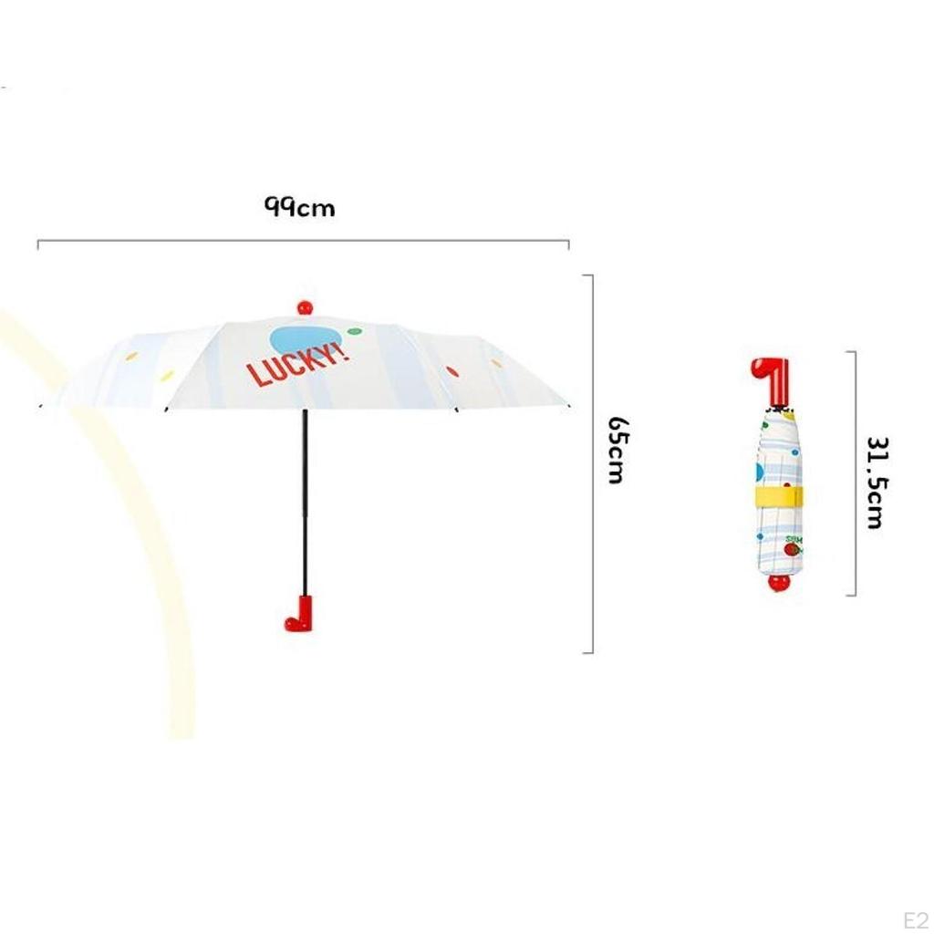 Cartoon Sun Rain Umbrella for Adults Kids, Personal Parasol Travel Beach