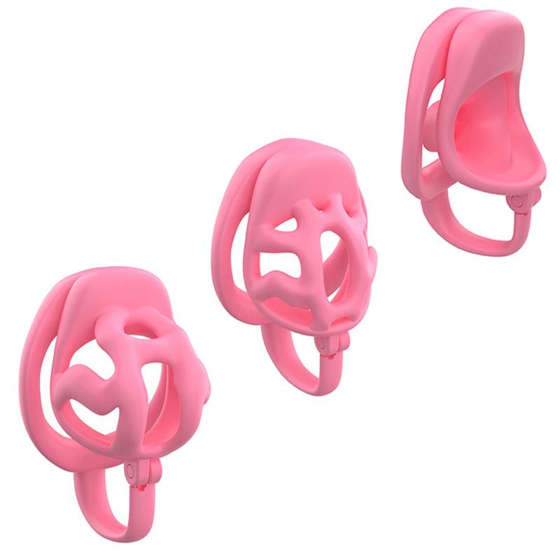 Male Penis Chastity Cage Set Small Bird Chastity Cage With 3 Size Rings Belt Penis Lock Ring Bondage Slave Man Sex Toy