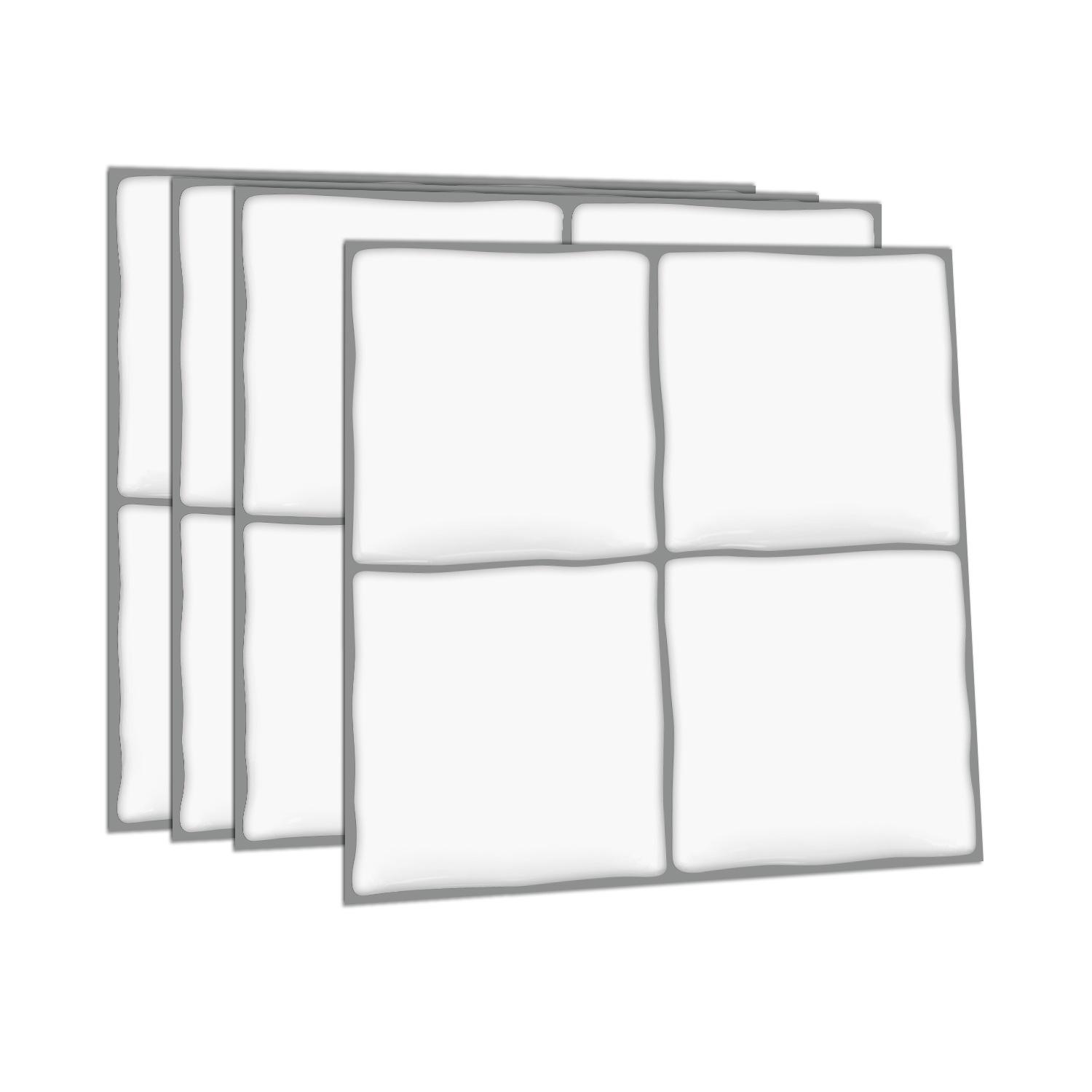 

10pcs Self-Adhesive Tile Sticke Green Wall Sticker PET+PU Waterproof Peel and Stick Kitchen Bathroom Wall Decals Home Decor 15.25 15.25CM 10PCS