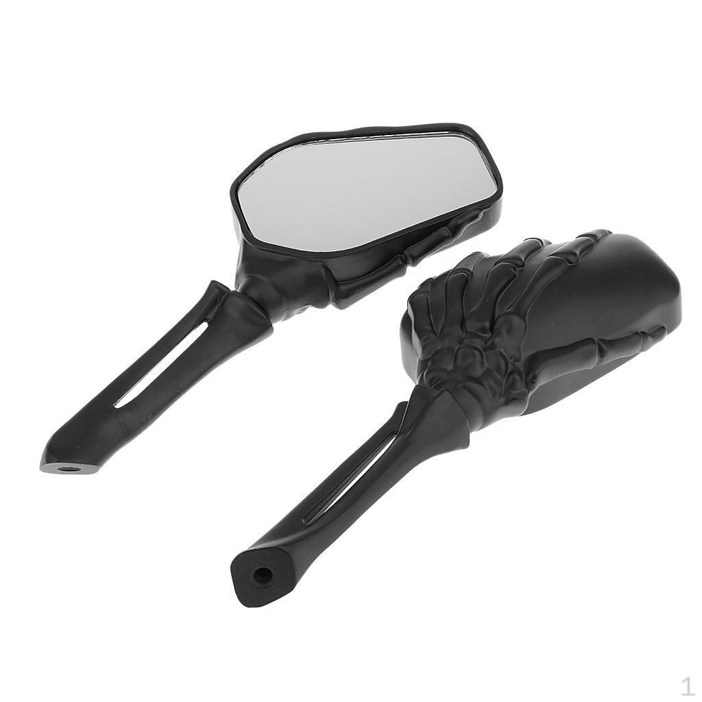 Aluminum Motorcycle Rearview Side Mirrors for 8mm & 10mm Thread Black