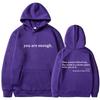 Men's and women's fleece sweater plain letter print pocket drawstring print hoodie