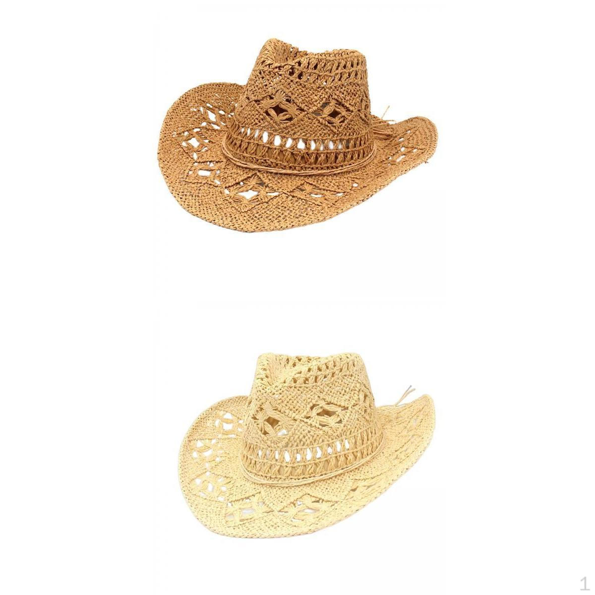 

2 шт. шляпа западного ковбоя с широкими полями от солнца для пляжа на открытом воздухе, бежевая, хаки