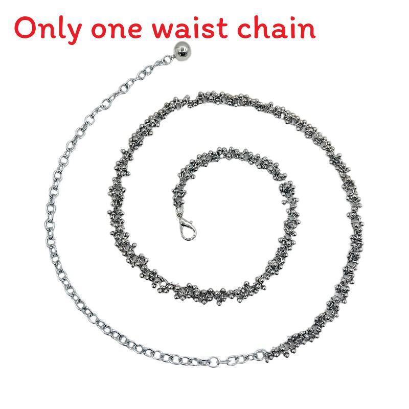 Summer Winter Autumn Spring Silver Chain Waist Belt For Women With Stylish Tassels