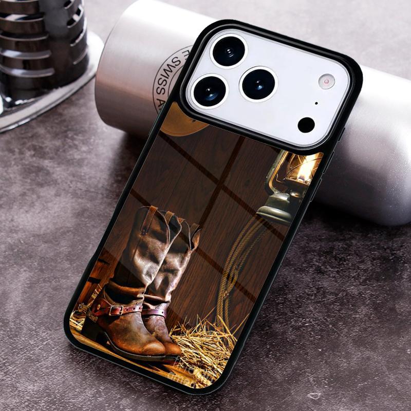 Cowboy Cowgirl Boots Spur Hat Phone Case For iPhone 17 16 15 14 13 12 11 Pro Max Plus 17Air Soft Silicone Cover