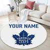 Custom Name,Toronto Maple Leafs pattern round rug,Carpet Rug for Living Room Bedroom Playroom ,Non-slip Floor Mat,Holiday Gifts and Birthday Gifts.