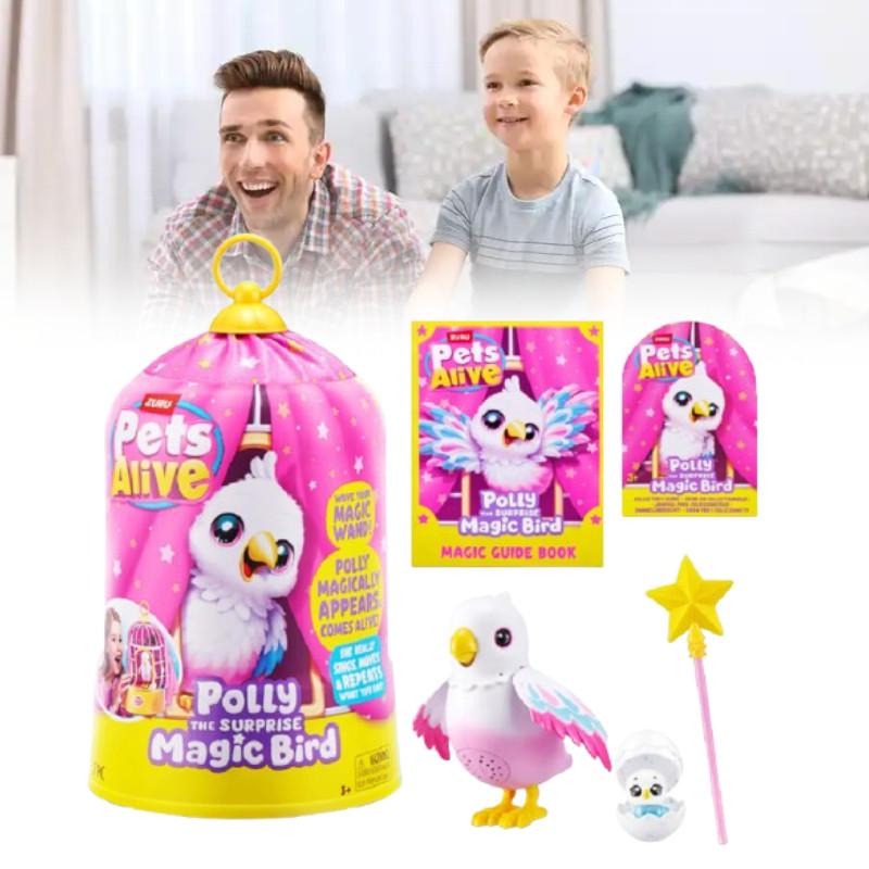 Zuru Pets Alive Полли Волшебная птица Детские игрушки для раннего развития Детский подарок Веселье