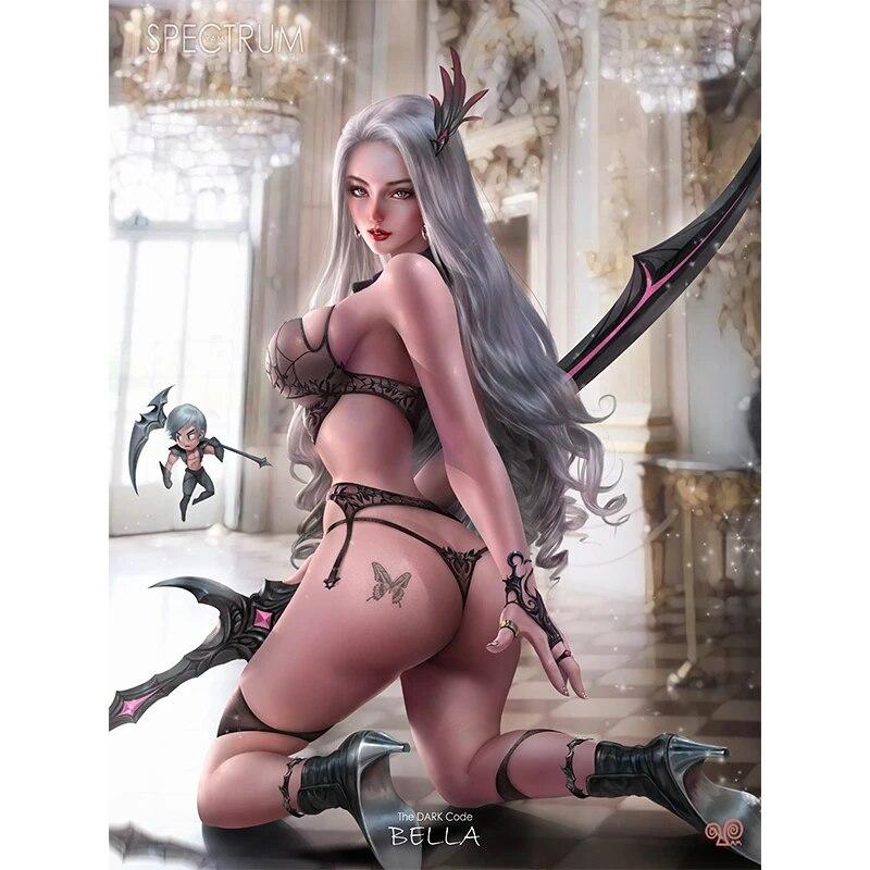 Vytisknout hru Tifa Aerith Nude Sexy Anime Girl Art Plakáty HD nástěnná malba na plátno pro obývací pokoj Home Decor Picture