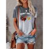 Summer Fashion Casual Comfortable Gradient Letter Printed Women's Short Sleeved Shirts