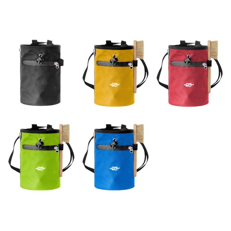 Chalk Bag for Rock Climbing, Bouldering Chalk Bucket with Waist Strap Watertight Zippered Pocket Rock Climbing Equipment