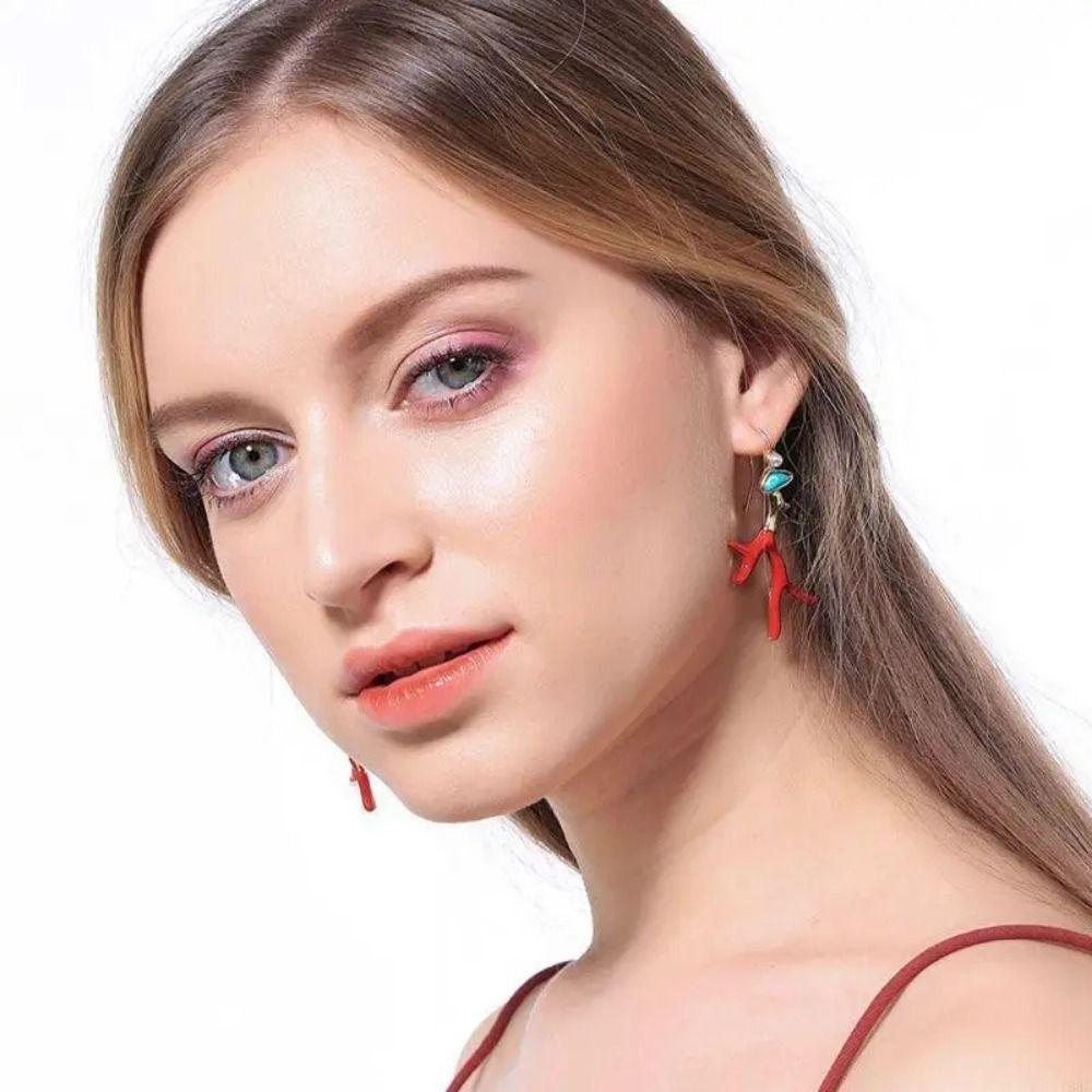 U-Shaped Enamel Glaze Earrings Clear Geometric Drop Earrings Irregular Colored Earrings  Women