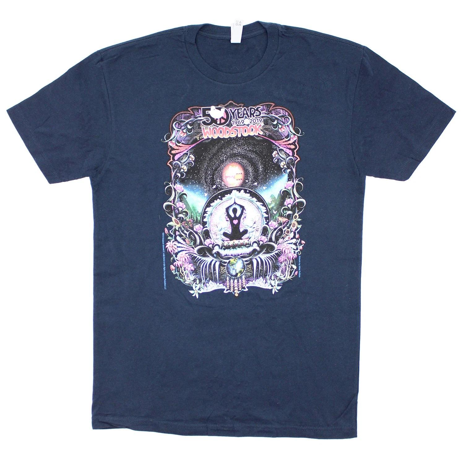 Men s Woodstock 50 Years 1969 2019 T-shirt Small Navy XL