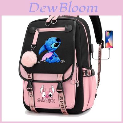 Stitch Cartoon Rucksack Für Jungen Mädchen Mit Usb Ladeanschluss