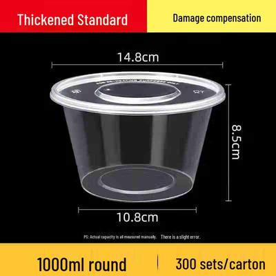 Thickened Round Disposable Transparent Meal Box Soup Bowl