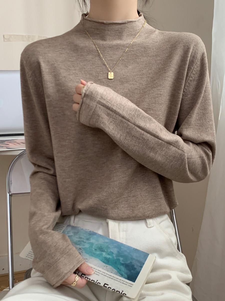 

Женский свитер-полуводолазка Maillard в стиле ретро коричневого цвета – мягкая, завитая внутренняя часть, коллекция Весна 2025 г. Large