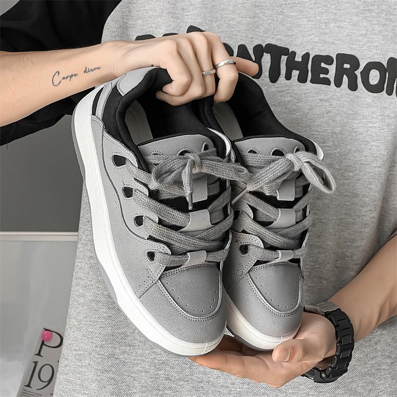 

Thick Soled Height Increasing Shoes Grass Outdoor Walking Shoes Couple Style Trendy Men s and Women s Essential for Teenagers 37 серый