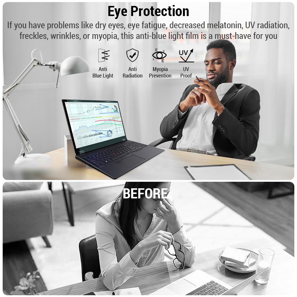 

Магнитная защитная пленка для экрана ноутбука, блокирующая синий свет, Высокая светопропускаемость, Защита от УФ-излучения и бликов, Фильтр синего света, Ультратонкая, Высокая 11.6 - 16&10