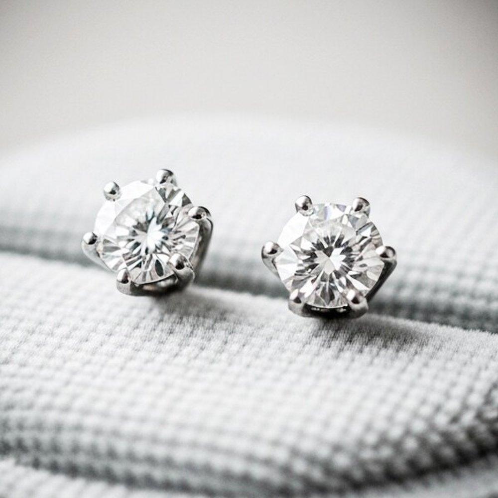 

Maison De She Moissanite Earrings Wrap Diamond 6 Prong 1 Carat