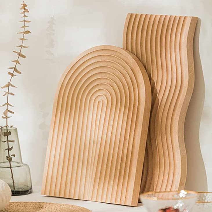 HARGIO Wood Plate, Wood Tray, Wooden Cutting Board, Wooden Tray, Cafe Tray, Lunch Tray, Korean Style, Natural Wood, Stylish, Natural Interior,