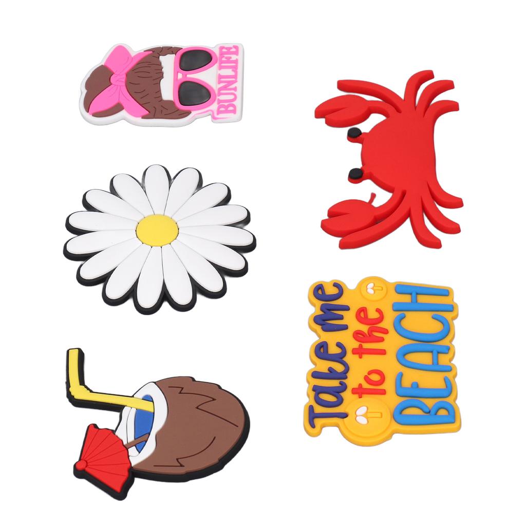 5PCS Beach Bag Charm Insert for Summer Silicone Handbag Beach Bag Decorative Accessories for Party