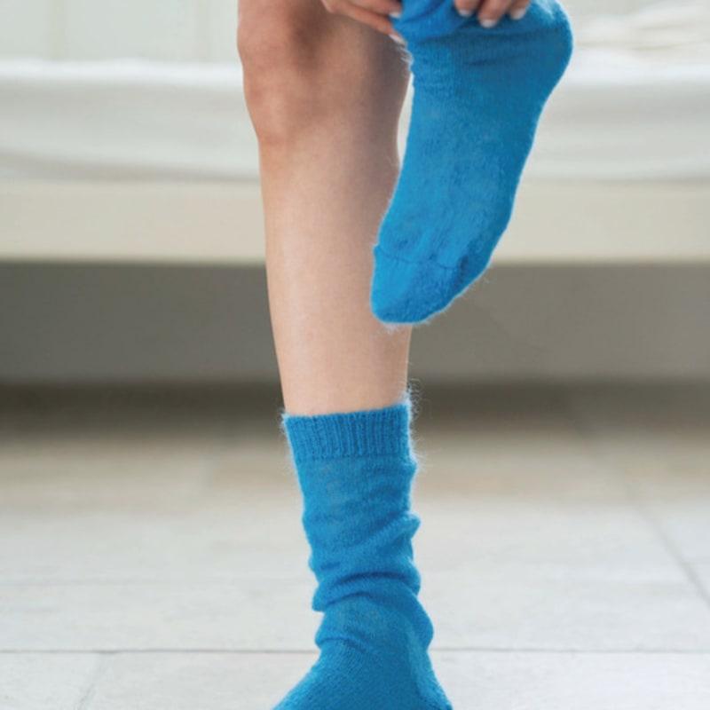 

hiig [no.265] aqua blue mohair loose socks AQUA BLUE