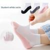 5 Pairs Two-color Kid Boys Anti-slipping Sock Breathable Student White Socks White Socks
