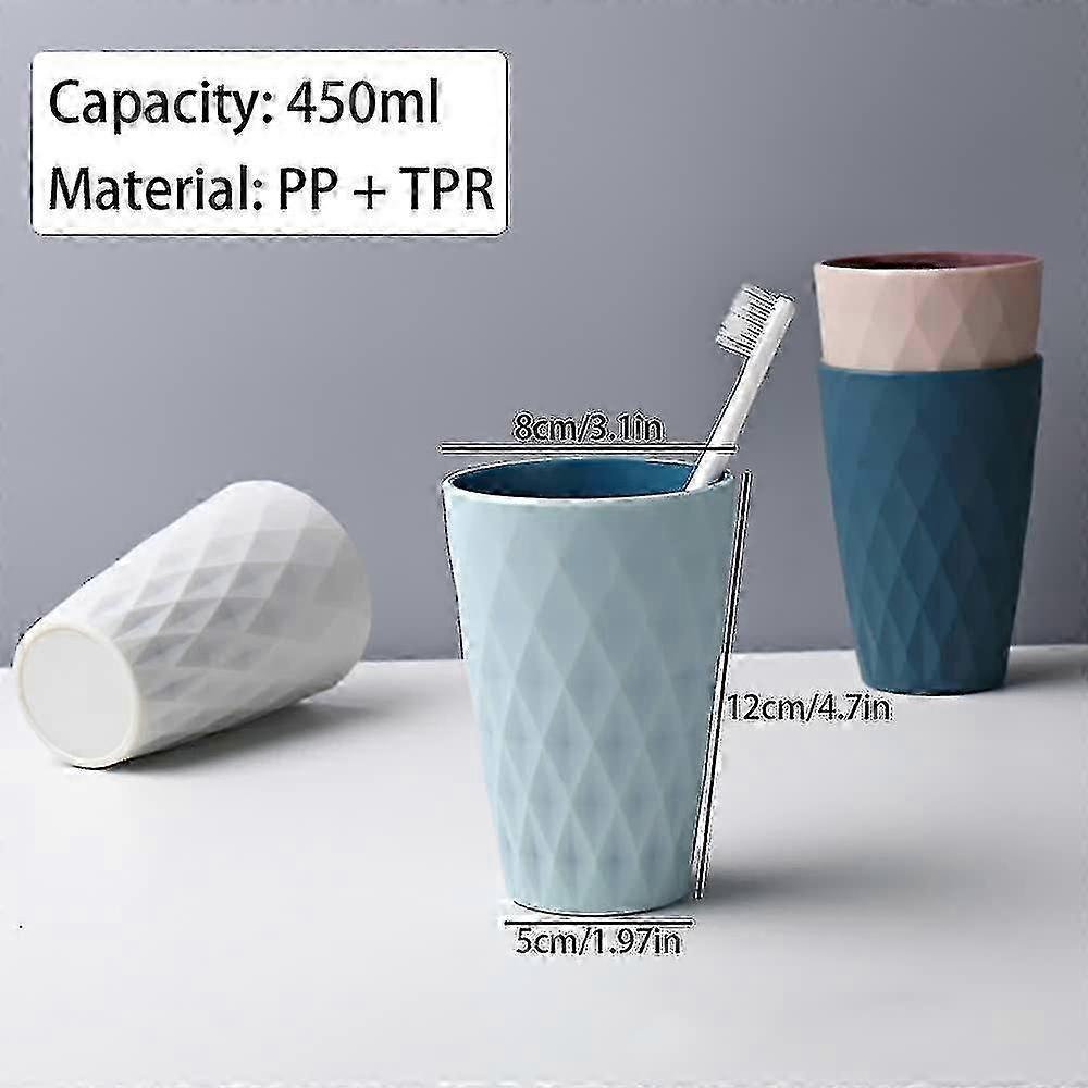 Bathroom Tumbler, 450ml/15.8oz Plastic Tumbler, Nordic Style Design, Strong And Drop-resistant, Suitable For Adults, Teenagers And Children. 4pcs (812