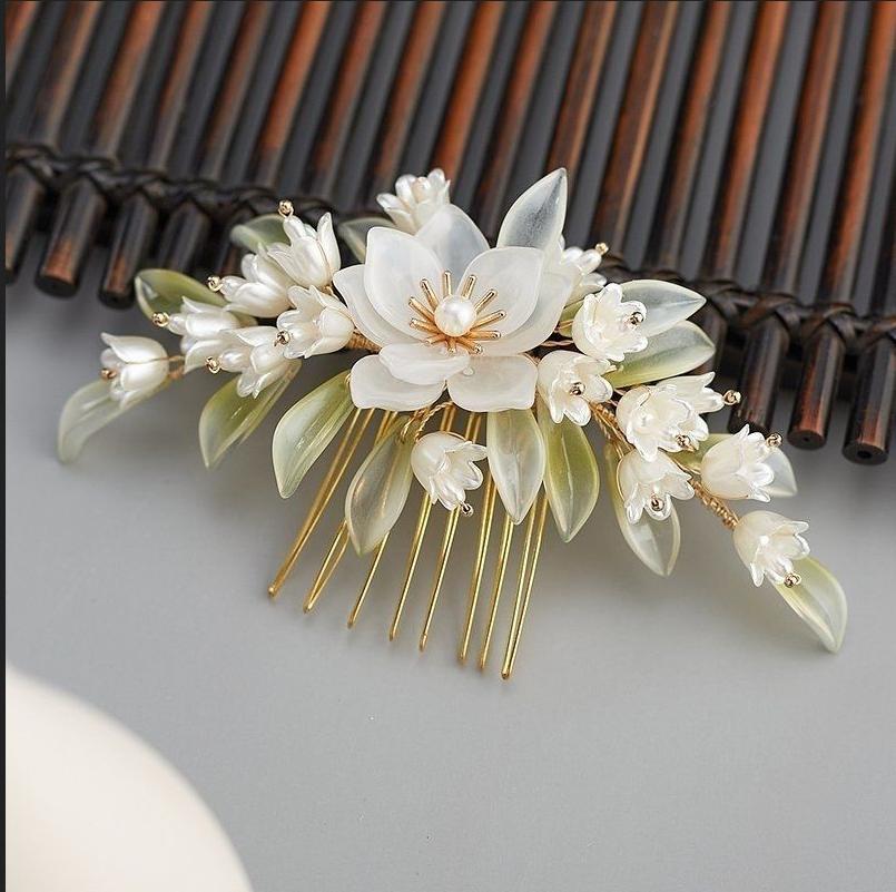 Chinese Hanfu Hair Accessories Set Glass Beads Tassel Hairpin for Women Traditional Hair Clips Hair Ornament