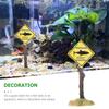 1pc Resin Aquarium Decoration Ornaments Artificial Shark Warning Sign Landscaping Accessories For Fish Tank Aquarium Background