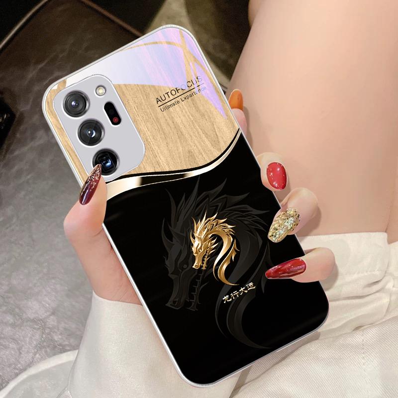 

Дракон з текстурою дерева Для Samsung Galaxy Note 8 9 10 PRO 20 Ultra A01 02 03 Core 04E 4G A10 12 13 5G Загартоване Скло Чохол для Телефона For Galaxy Note 9