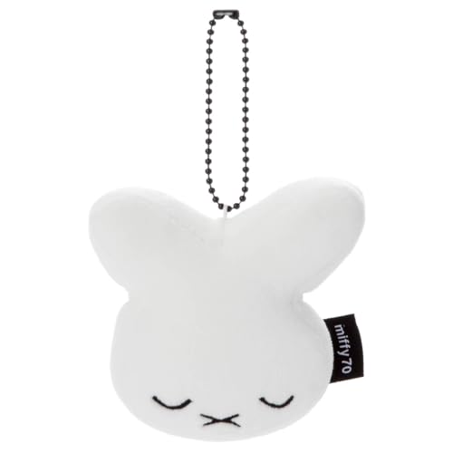 Bruna Miffy 70th Anniversary Nijntje Design Mocchi-Mocchi-Style Face-Shaped Mascot Miffy (Sleeping Soundly) Plush Toy, Approx. 9cm Wide