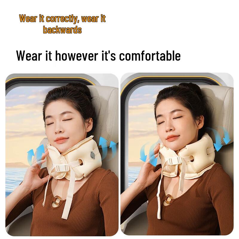 Hezheng Inflatable Travel U-Shaped Pillow CN plug (adapter included)