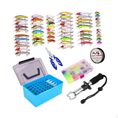 Kit de leurres de pêche Boîte de matériel Crankbaits Leurres durs Jigs avec hameçons Accessoires d'équipement